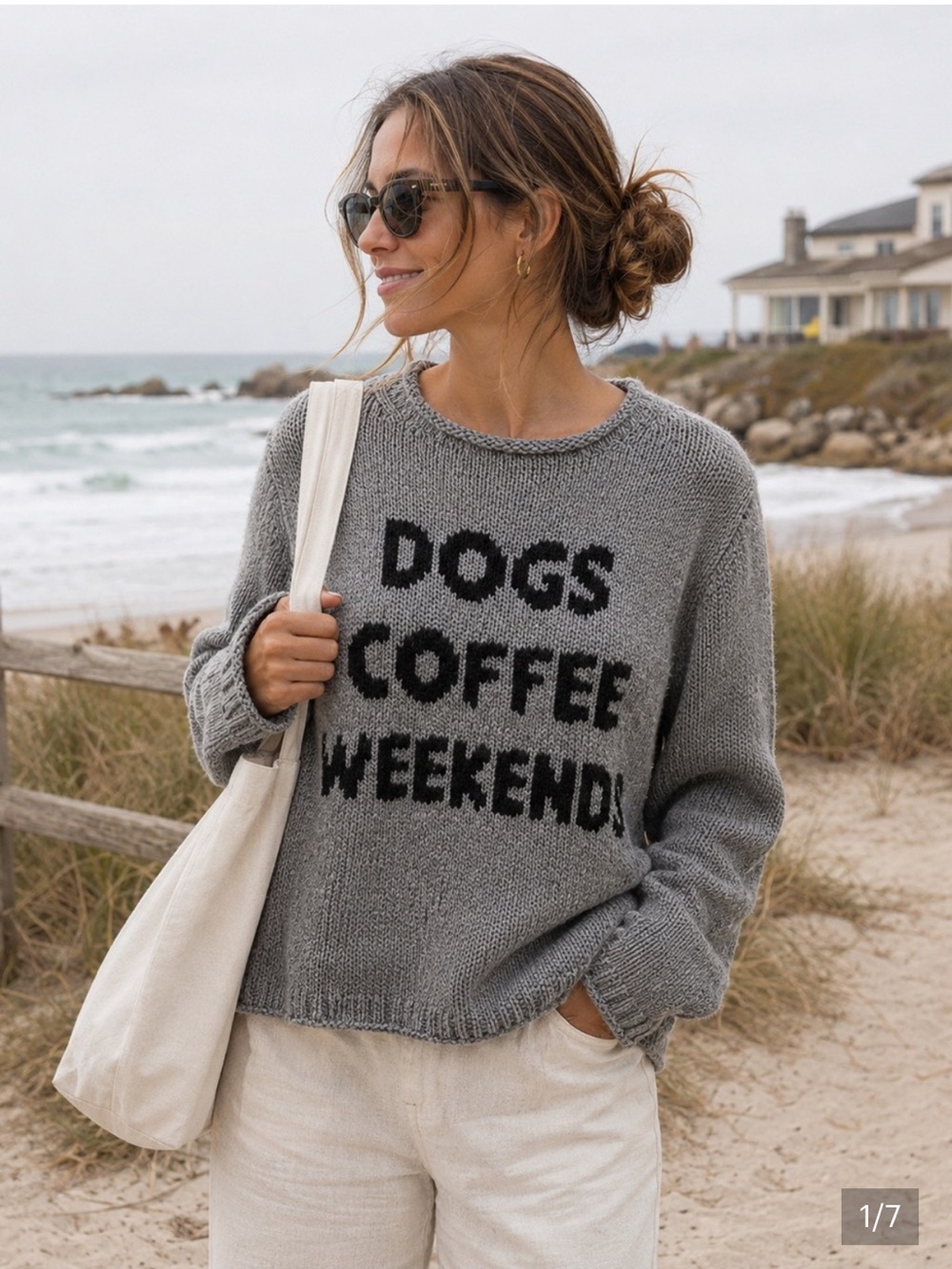 Wooden Ships by Paola Buendia Dogs Coffee Weekends Sweater